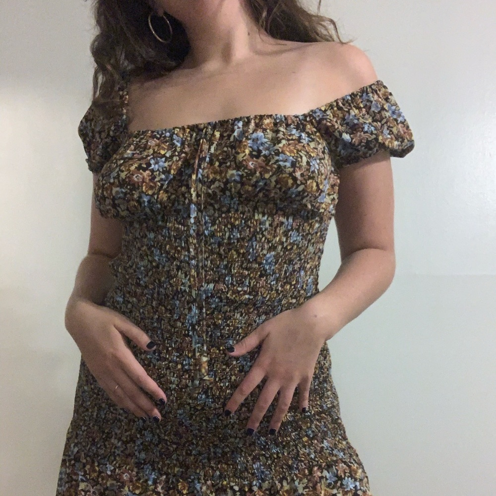 Floral, Off the Shoulder Dress